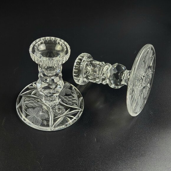 Vintage - Set of 2 - Stunning Crystal Candlestick Holder - Picture 9 of 9
